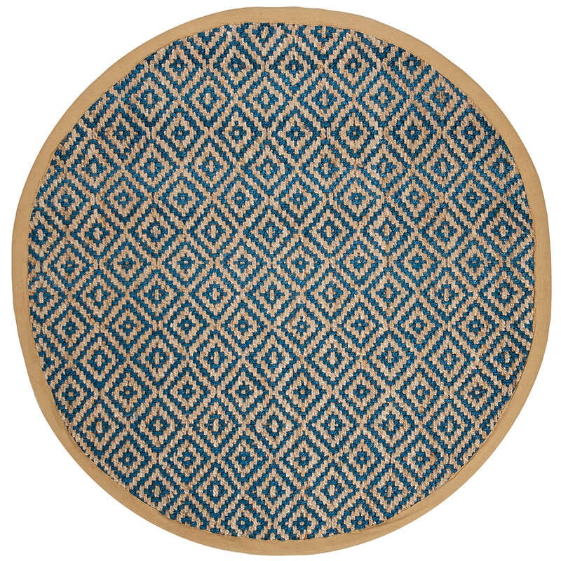 Safavieh Natural Fiber Nf266D Tropical Blue / Natural Geometric Area Rug