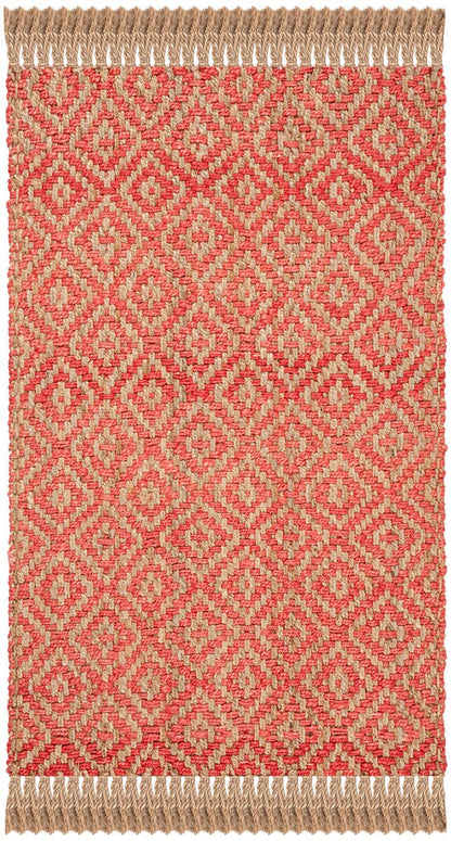 Safavieh Natural Fiber Nf266G Fuchsia / Natural Geometric Area Rug