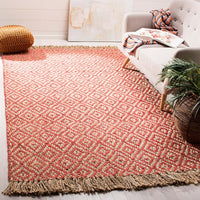 Safavieh Natural Fiber Nf266G Fuchsia / Natural Geometric Area Rug