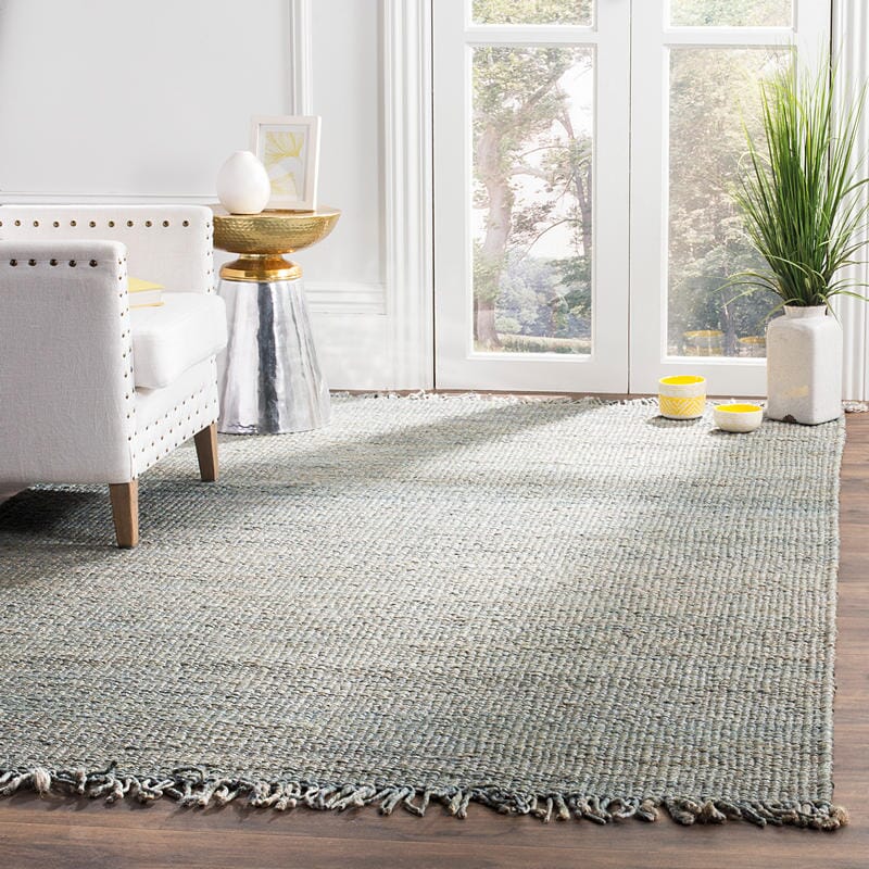 Safavieh Natural Fiber Nf368E Blue Solid Color Area Rug