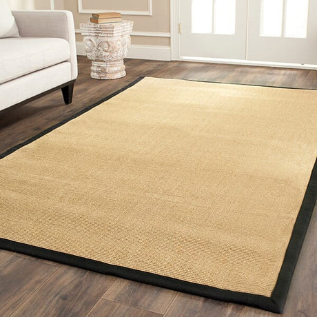 Safavieh Natural Fiber Nf441A Maize / Black Solid Color Area Rug