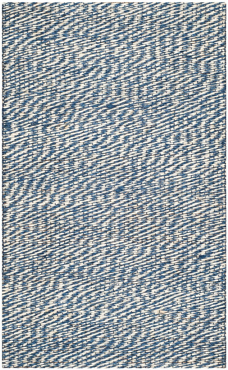 Safavieh Natural Fiber Nf448C Blue / Ivory Solid Color Area Rug