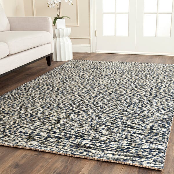 Safavieh Natural Fiber Nf448C Blue / Ivory Solid Color Area Rug