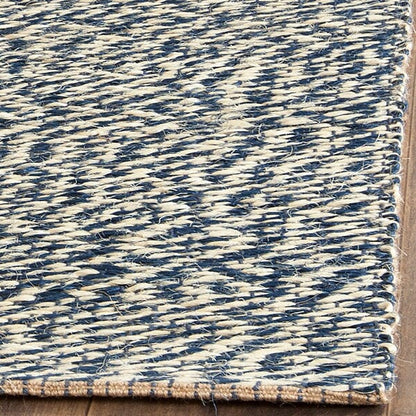 Safavieh Natural Fiber Nf448C Blue / Ivory Solid Color Area Rug