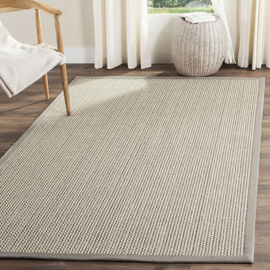 Safavieh Natural Fiber Nf475A Grey Solid Color Area Rug