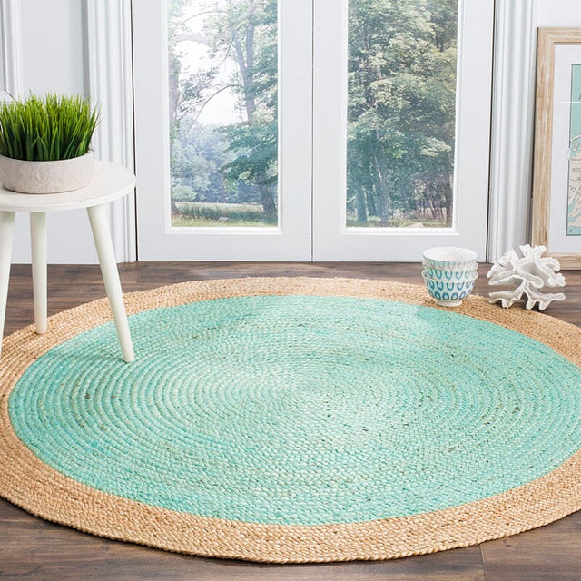 Safavieh Natural Fiber Nf801A Aqua/Natural Rug.