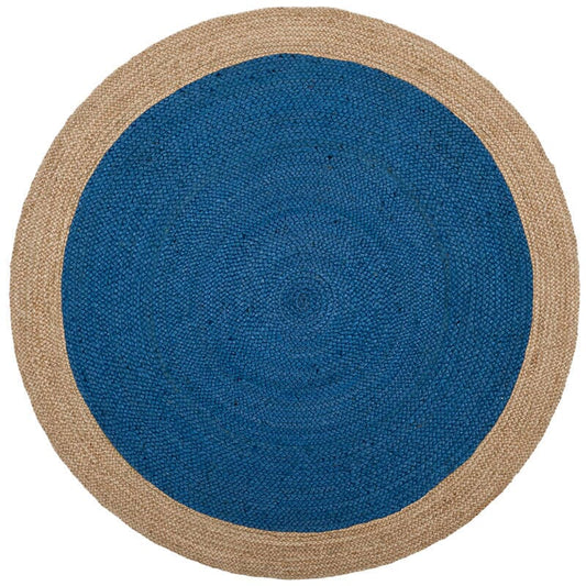 Safavieh Natural Fiber Nf801D Royal Blue / Natural Bordered Area Rug