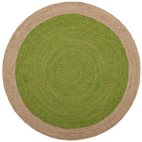 Safavieh Natural Fiber Nf801G Green / Natural Bordered Area Rug