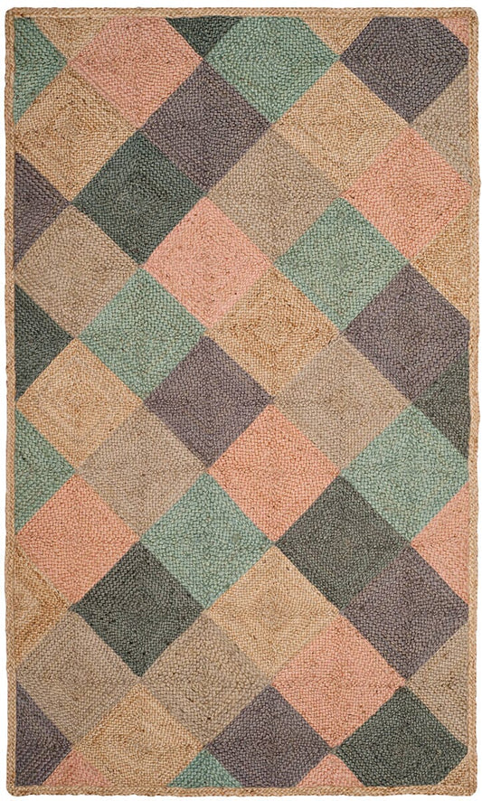 Safavieh Natural Fiber Nf872A Natural / Multi Geometric Area Rug