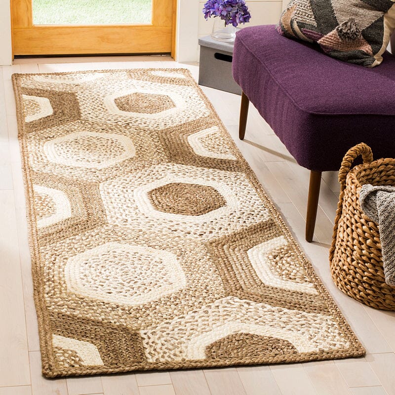 Safavieh Natural Fiber Nf881F Grey / Ivory Geometric Area Rug