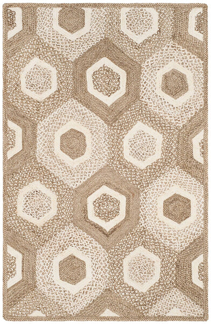 Safavieh Natural Fiber Nf881F Grey / Ivory Geometric Area Rug