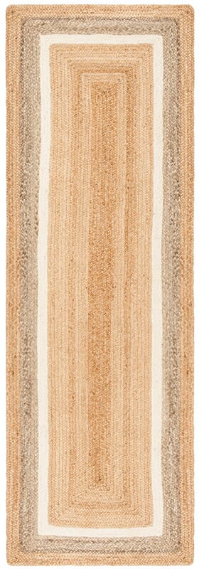 Safavieh Natural Fiber Nf883B Natural / Grey / Ivory Bordered Area Rug