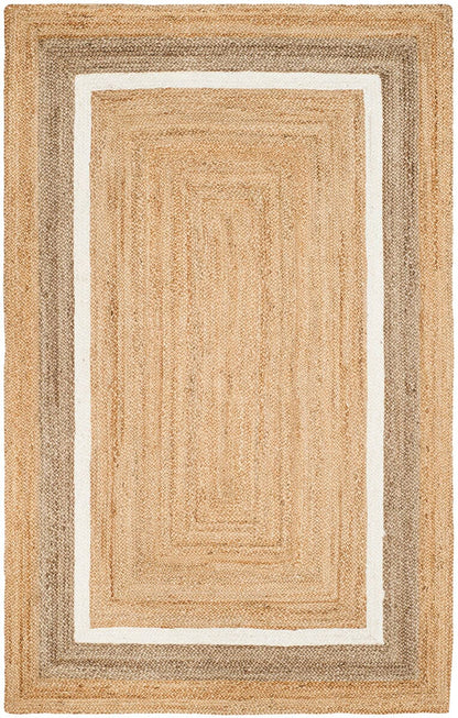 Safavieh Natural Fiber Nf883B Natural / Grey / Ivory Bordered Area Rug