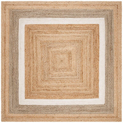 Safavieh Natural Fiber Nf883B Natural / Grey / Ivory Bordered Area Rug