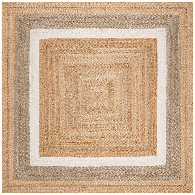 Safavieh Natural Fiber Nf883B Natural / Grey / Ivory Bordered Area Rug