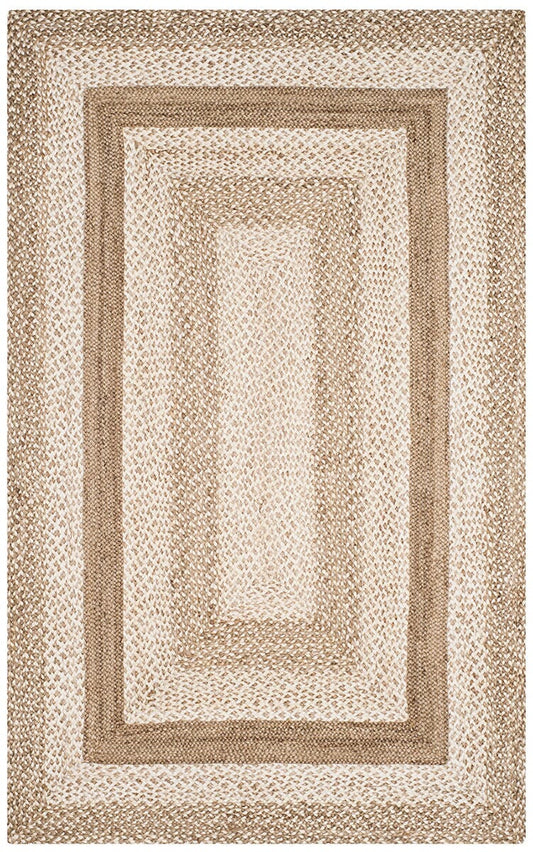 Safavieh Natural Fiber Nf884F Grey / Ivory Bordered Area Rug