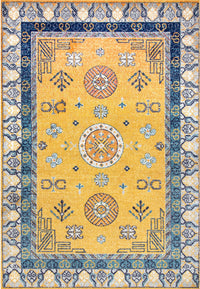 Nuloom Vintage Border Motif Nvi3213B Yellow Area Rug