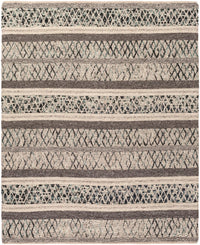 Surya Nico Nic-7001 Charcoal, Black, Medium Gray, Ivory Striped Area Rug