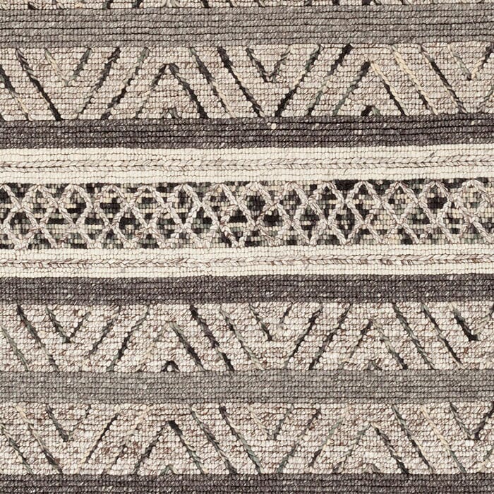 Surya Nico Nic-7001 Charcoal, Black, Medium Gray, Ivory Striped Area Rug