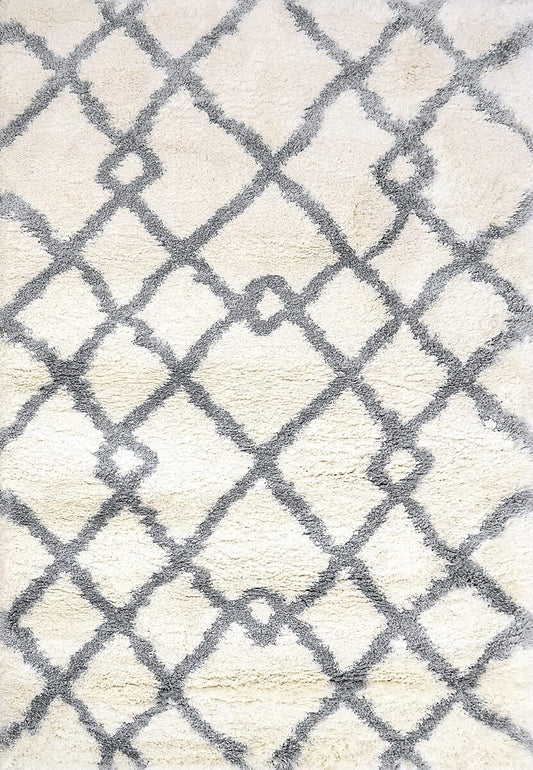 Dynamic Nitro Lux 6361 Ivory / Light Grey Moroccan Area Rug