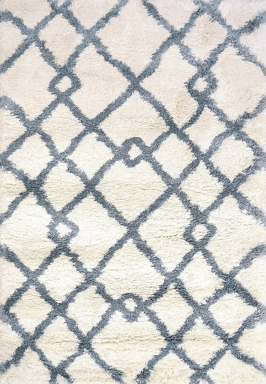 Dynamic Nitro Lux 6361 Ivory / Blue Moroccan Area Rug