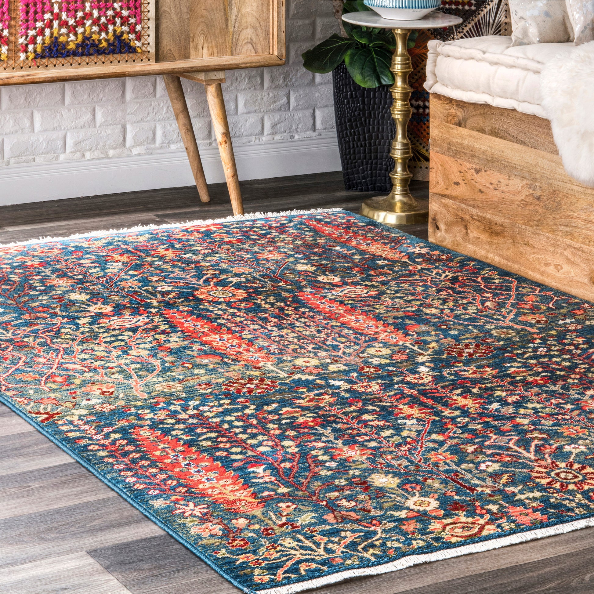 Nuloom Dasilva Tribal Nda2147A Blue Area Rug