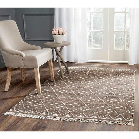 Safavieh Natural Kilim Nkm316A Brown / Ivory Rugs.