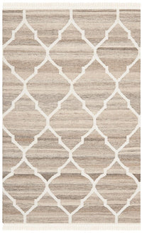 Safavieh Natural Kilim Nkm317A Light Grey / Ivory Geometric Area Rug