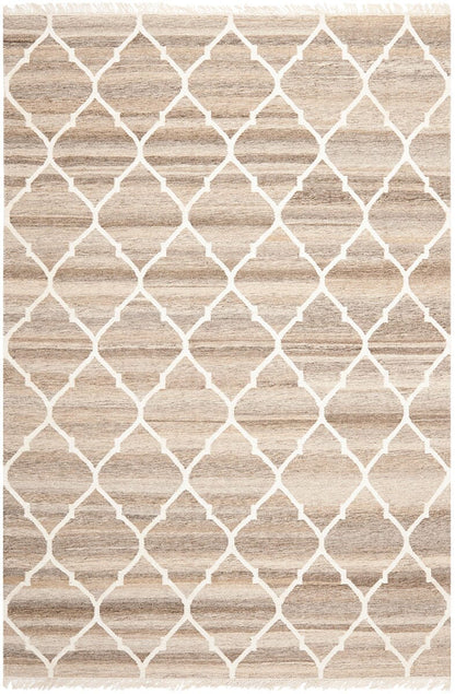 Safavieh Natural Kilim Nkm317A Light Grey / Ivory Geometric Area Rug