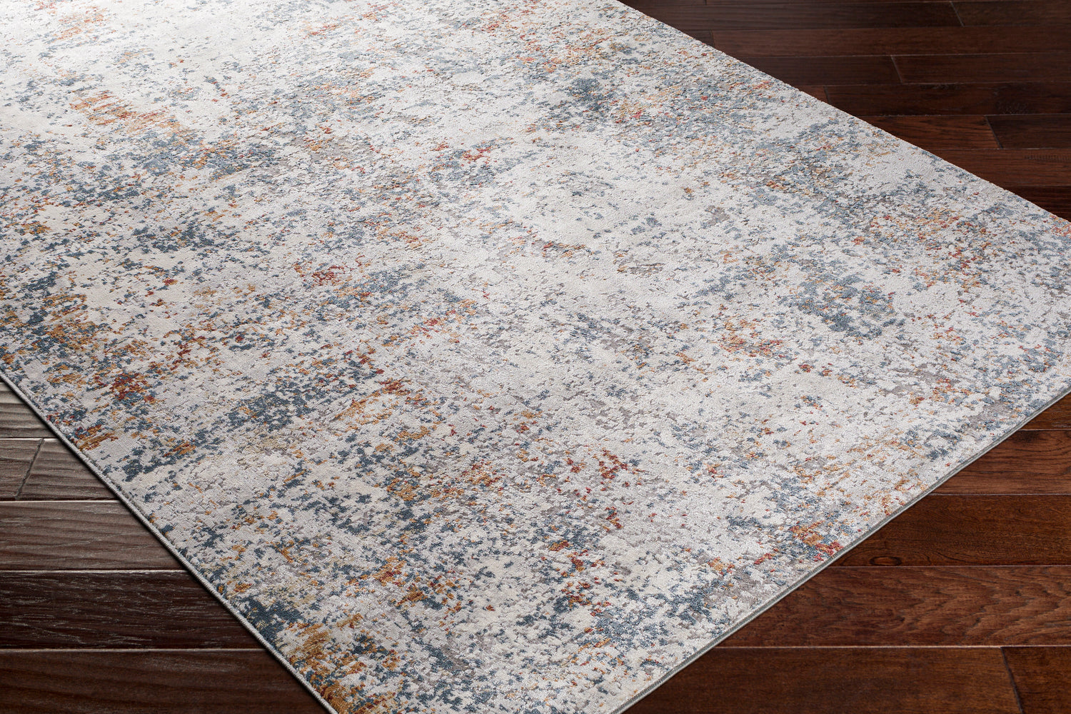 Surya Norland Nld-2305 Light Gray, Charcoal, Cream, Burnt Orange Rugs.
