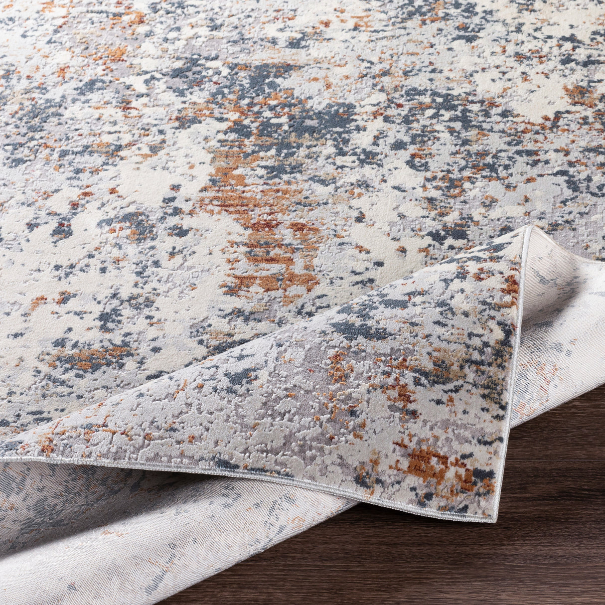 Surya Norland Nld-2305 Light Gray, Charcoal, Cream, Burnt Orange Rugs.