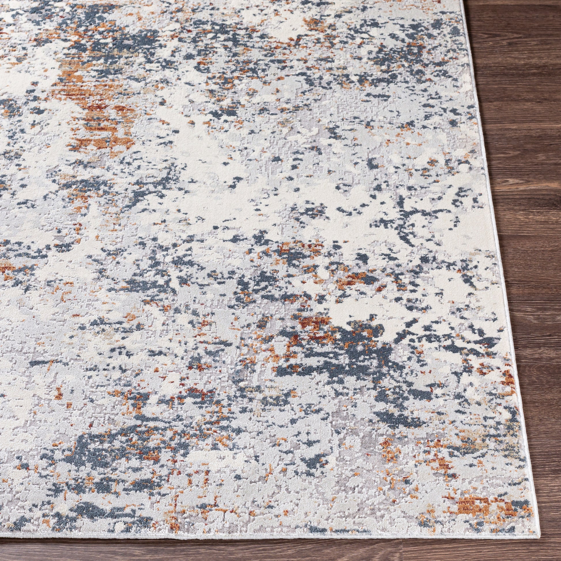 Surya Norland Nld-2305 Light Gray, Charcoal, Cream, Burnt Orange Area Rug