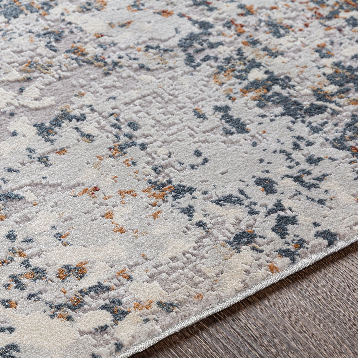 Surya Norland Nld-2305 Light Gray, Charcoal, Cream, Burnt Orange Rugs.
