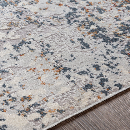 Surya Norland Nld-2305 Light Gray, Charcoal, Cream, Burnt Orange Area Rug