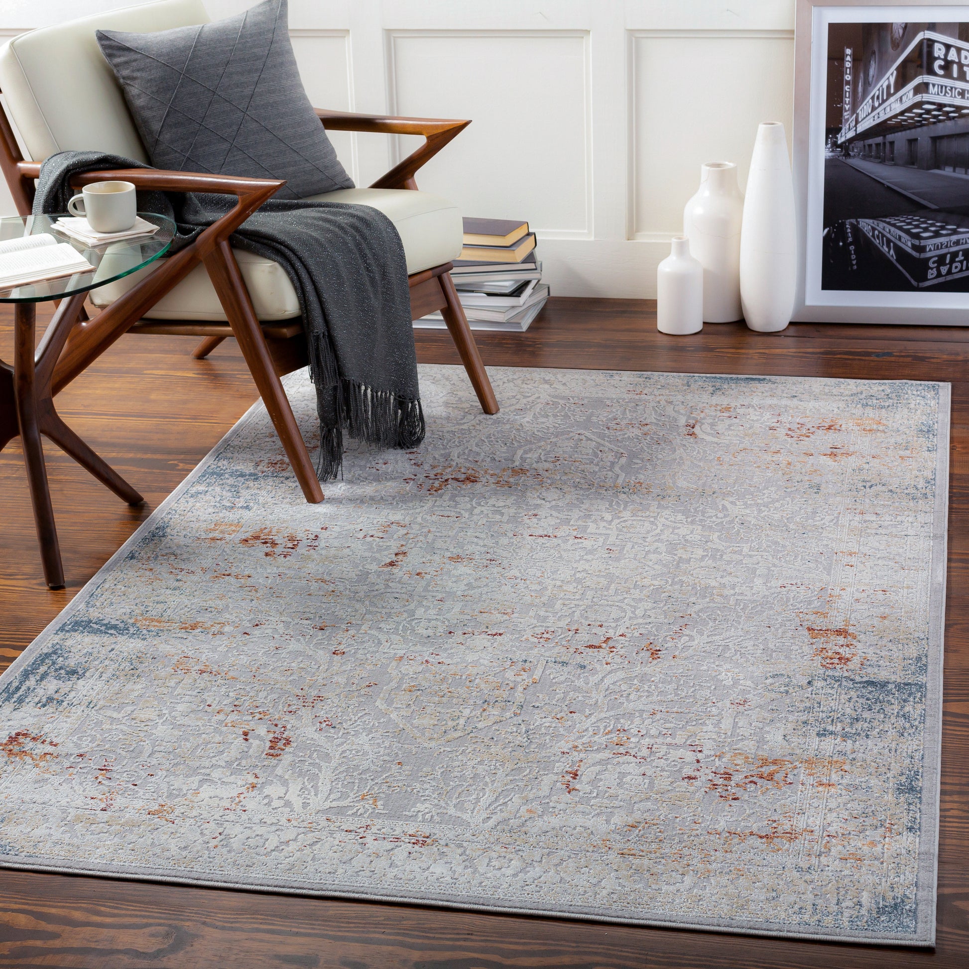 Surya Norland Nld-2316 Medium Gray, Cream, Beige, Camel Area Rug