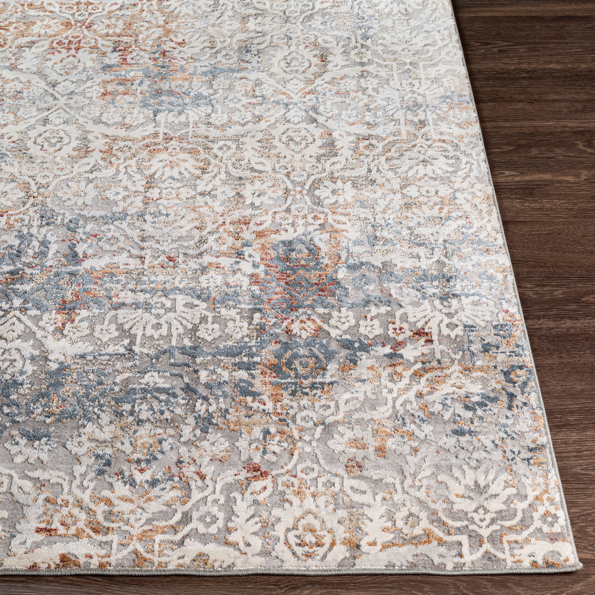 Surya Norland Nld-2319 Medium Gray, Cream, Dark Blue, Denim Area Rug