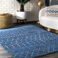 Nuloom Moroccan Blythe Nmo3123D Dark Blue Area Rug