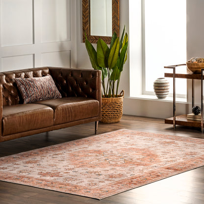 AreaRugs.com Wavaj Nwa1070A Peach Area Rug