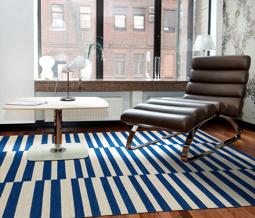 Kaleen Nomad Nom01 Navy (22) Striped Area Rug