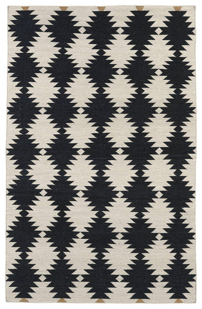 Kaleen Nomad Nom02 Black (02) Damask Area Rug