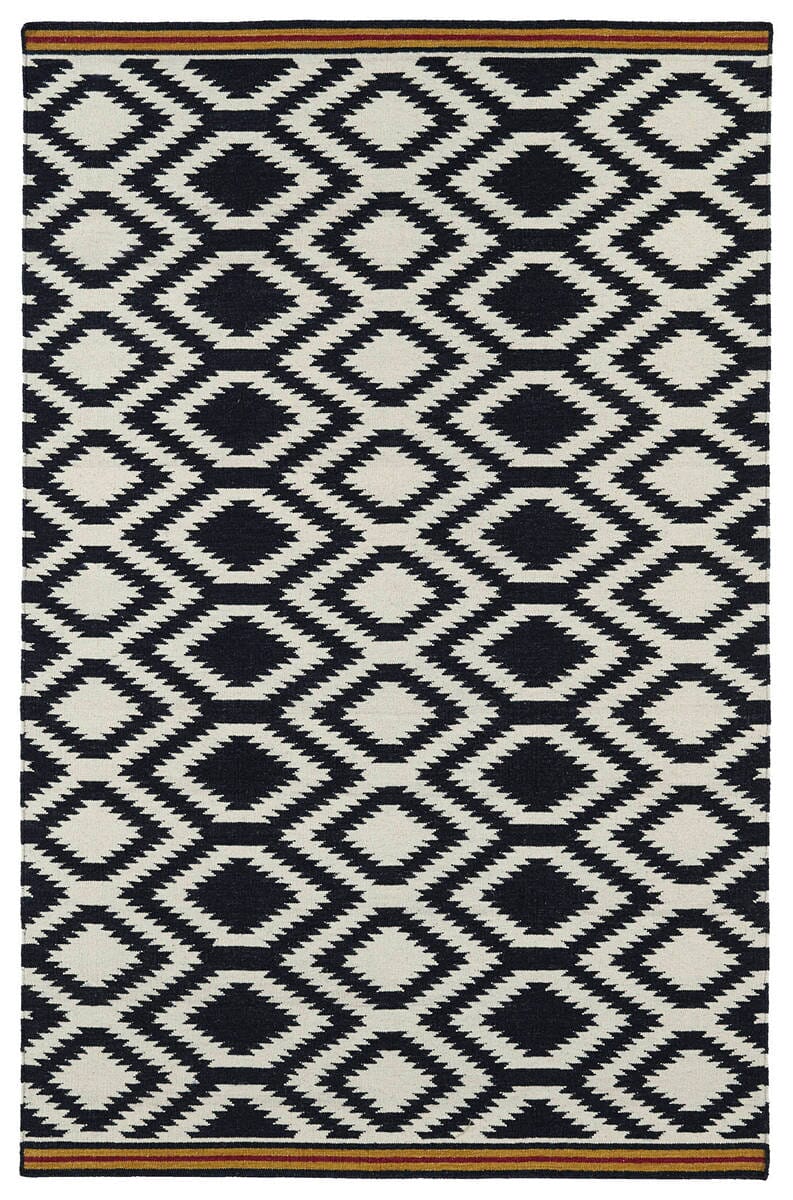 Kaleen Nomad Nom04 Black (02) Damask Area Rug