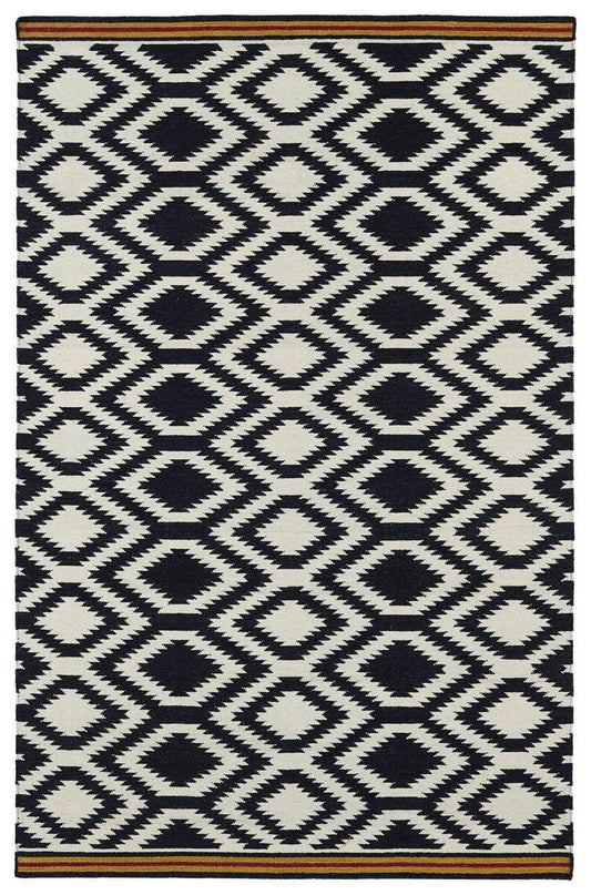 Kaleen Nomad Nom04 Black (02) Damask Area Rug