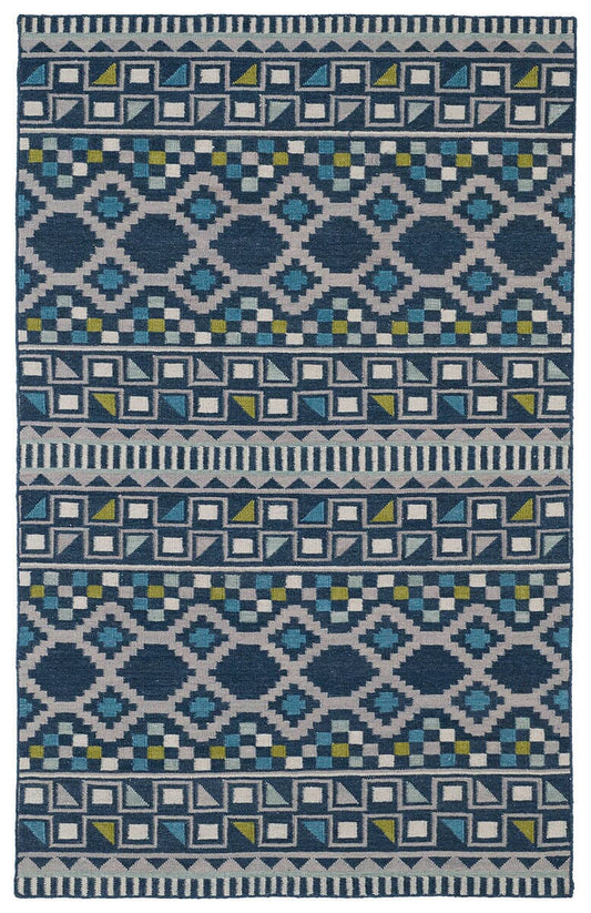 Kaleen Nomad Nom08 Blue (17) Southwestern Area Rug