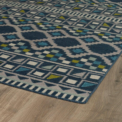 Kaleen Nomad Nom08 Blue (17) Southwestern Area Rug