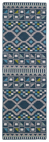 Kaleen Nomad Nom08 Blue (17) Southwestern Area Rug