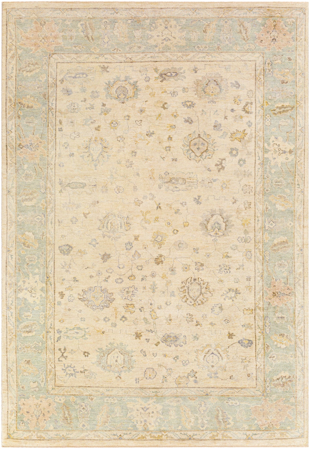 Surya Normandy Noy-8010 Seafoam, Cream, Dark Brown, Tan Rugs.