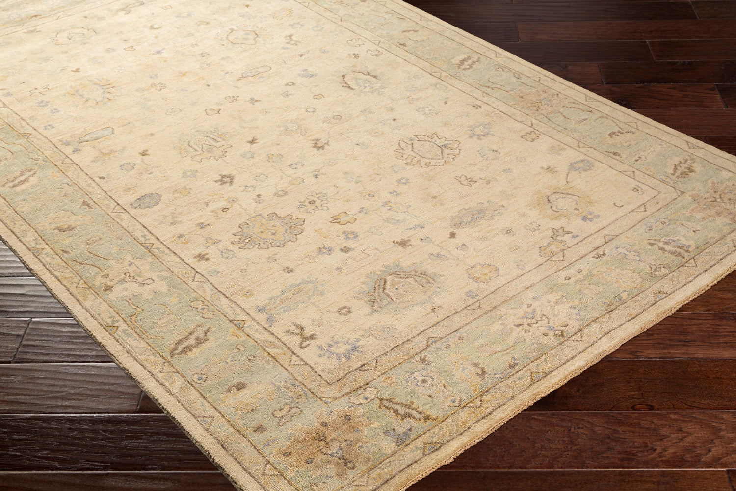 Surya Normandy Noy-8010 Seafoam, Cream, Dark Brown, Tan Rugs.