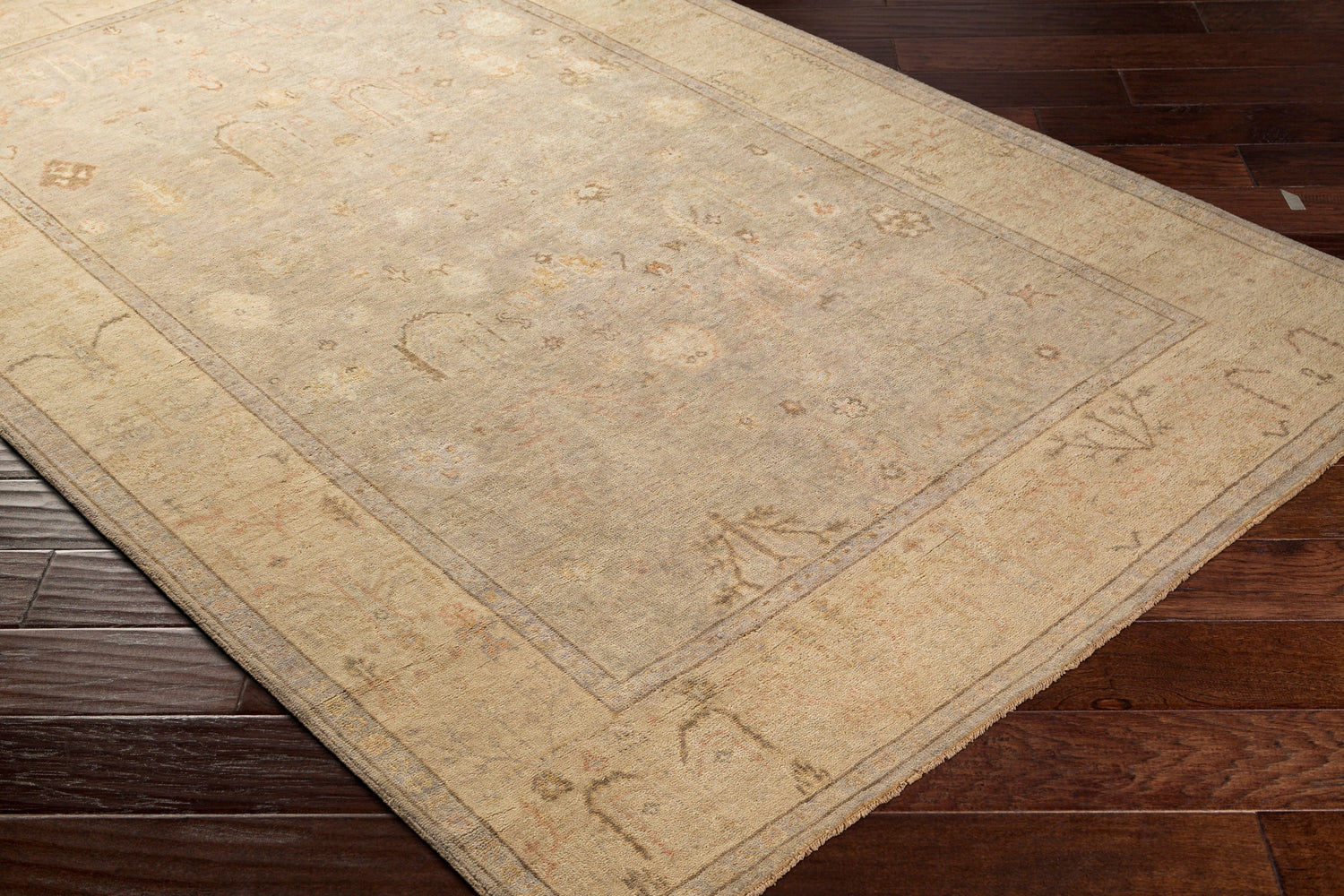 Surya Normandy Noy-8012 Taupe, Cream, Light Gray, Dark Brown Rugs.