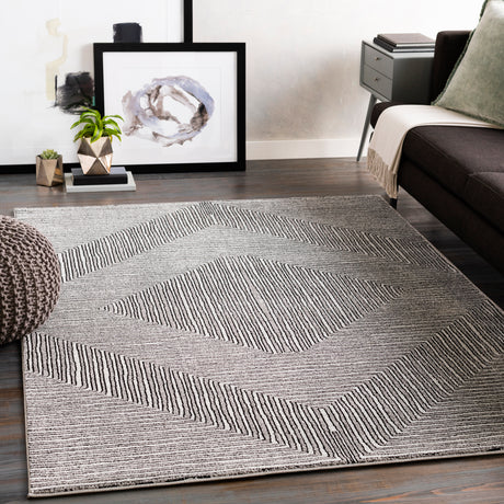 Surya Nepali Npi-2316 Black, Gray Rug.