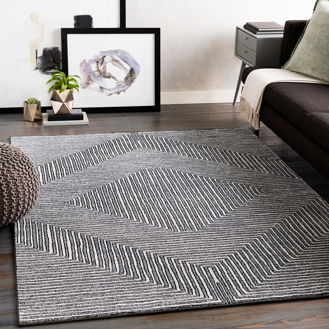 Surya Nepali Npi-2317 Medium Gray, Cream, Black Rugs.